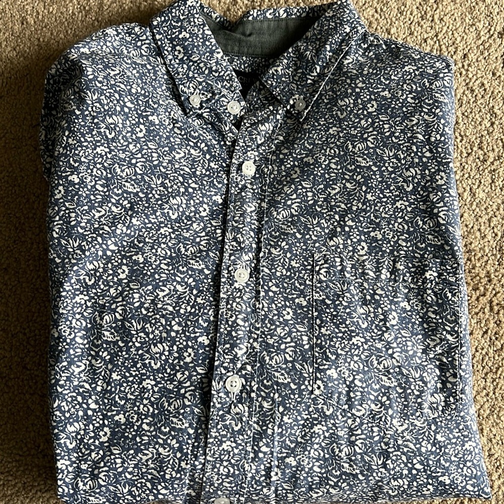 JCrew Men’s Floral Button Shirt Medium Blue